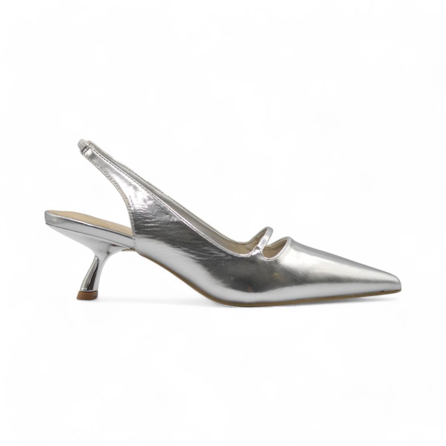 Giày Cao Gót Nữ TGG ST1611 Màu Bạc Da Mềm Size 37
