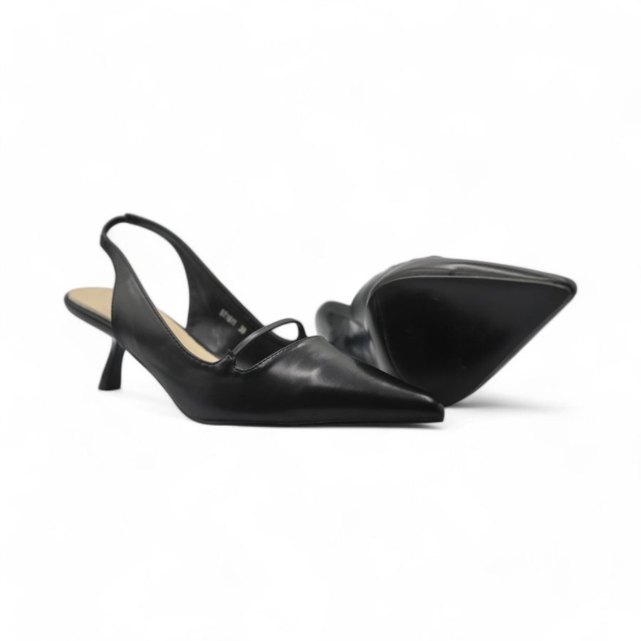 Giày Cao Gót Nữ TGG ST1611 Màu Đen Da Mềm Size 35