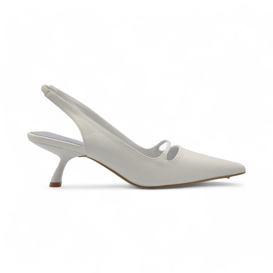 Giày Cao Gót Nữ TGG ST1611 Màu Trắng Da Mềm Size 37