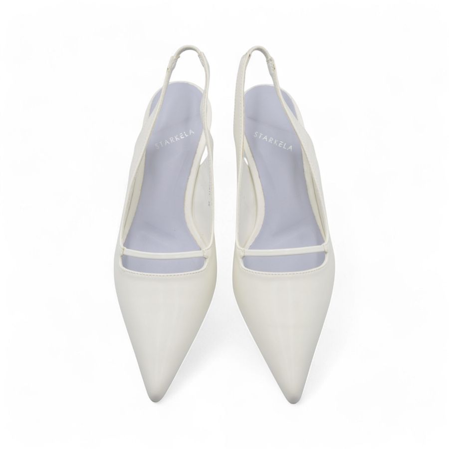 Giày Cao Gót Nữ TGG ST1611 Màu Trắng Da Mềm Size 37