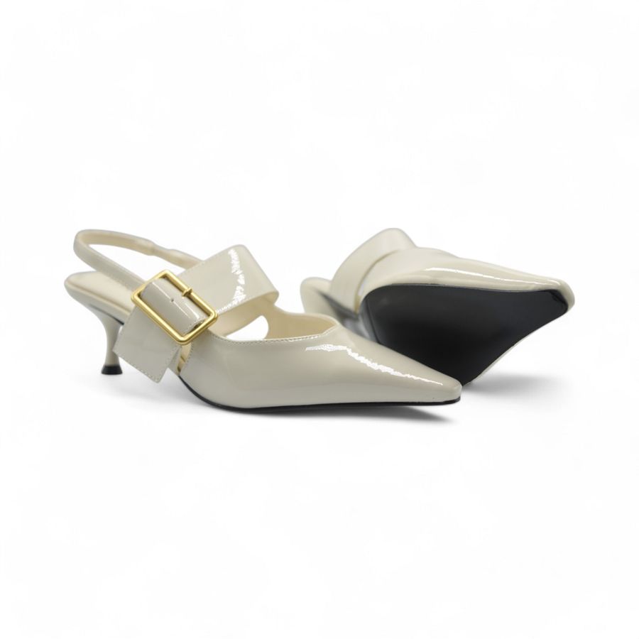 Giày Cao Gót Nữ TGG ST88-189 Màu Trắng Da Bóng Size 37