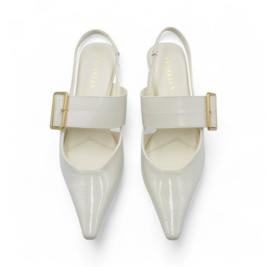 Giày Cao Gót Nữ TGG ST88-189 Màu Trắng Da Bóng Size 37