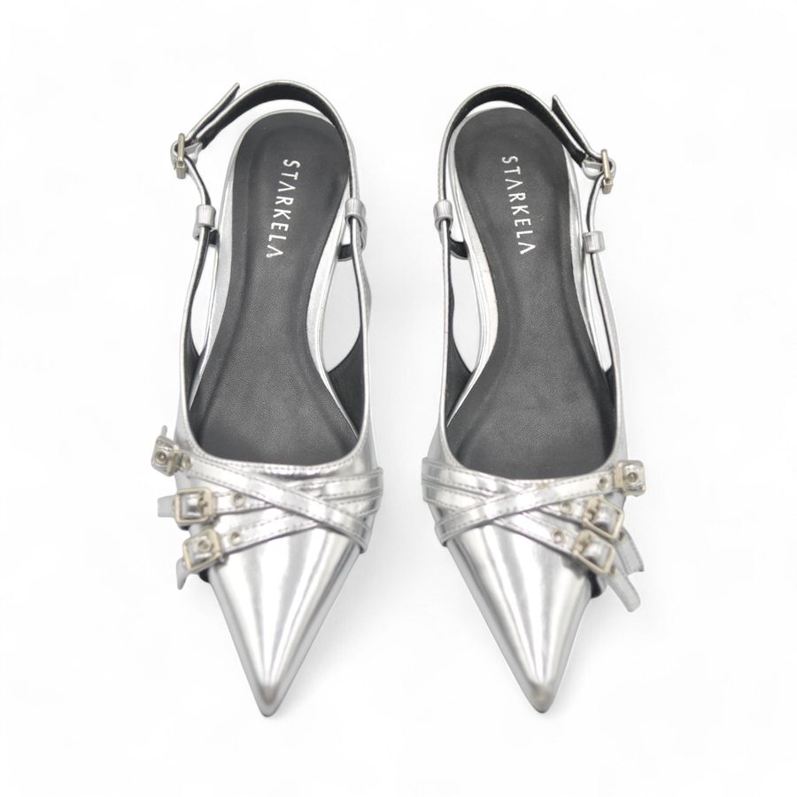Giày Cao Gót Nữ TGG ST88-26 Màu Bạc Da Mềm Size 36