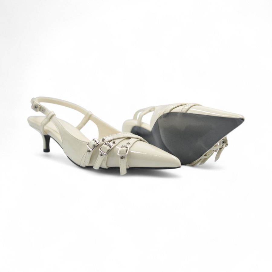 Giày Cao Gót Nữ TGG ST88-26 Màu Trắng Da Mềm Size 38