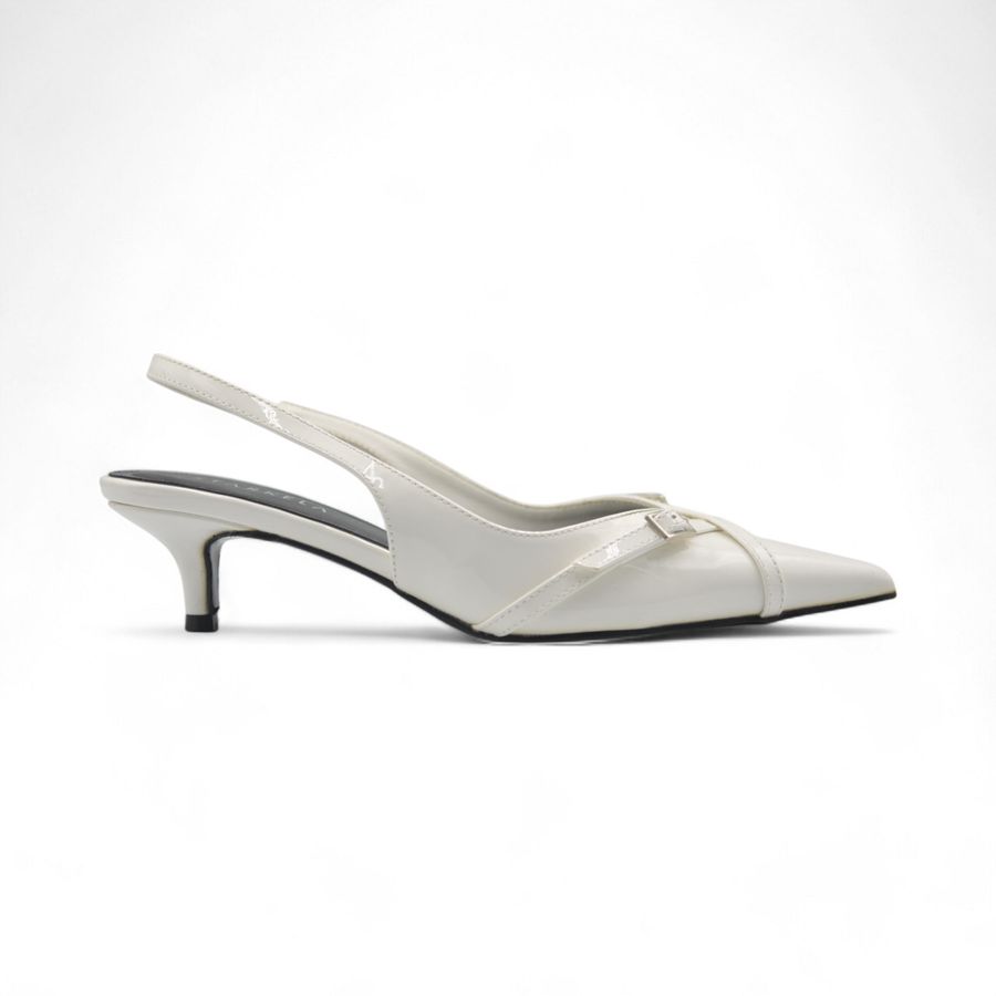 Giày Cao Gót Nữ TGG ST88-30 Màu Trắng Da Trơn Size 37