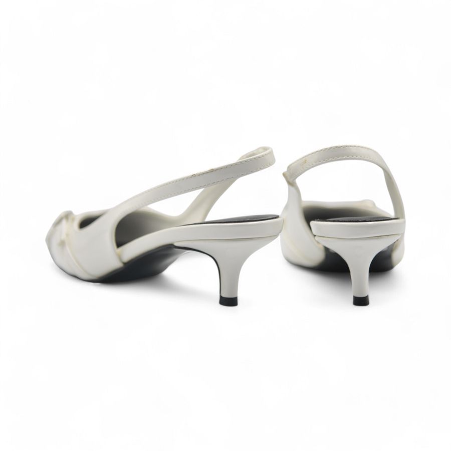 Giày Cao Gót Nữ TGG ST88-30 Màu Trắng Da Trơn Size 37