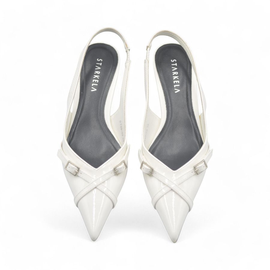 Giày Cao Gót Nữ TGG ST88-30 Màu Trắng Da Trơn Size 37