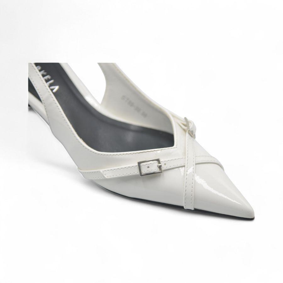 Giày Cao Gót Nữ TGG ST88-30 Màu Trắng Da Trơn Size 37