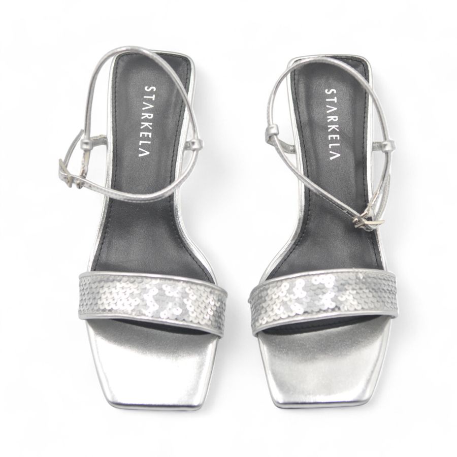 Giày Cao Gót Nữ TGG ST9995 Màu Bạc Da Trơn Size 38