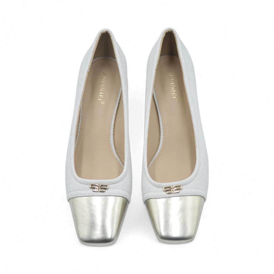 Giày Cao Gót Nữ TGG SX5299-A1 Màu Trắng Da Mềm Size 38