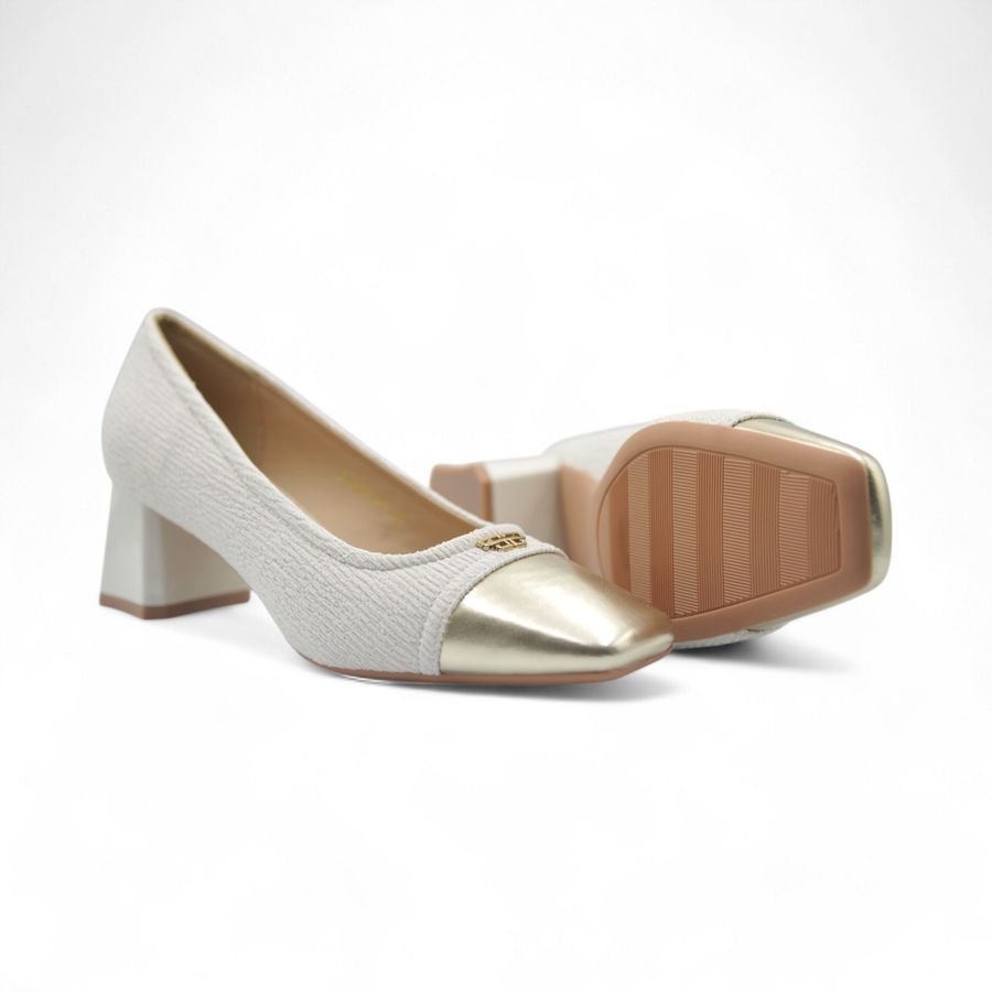 Giày Cao Gót Nữ TGG SX5299-A1 Màu Trắng Da Mềm Size 39