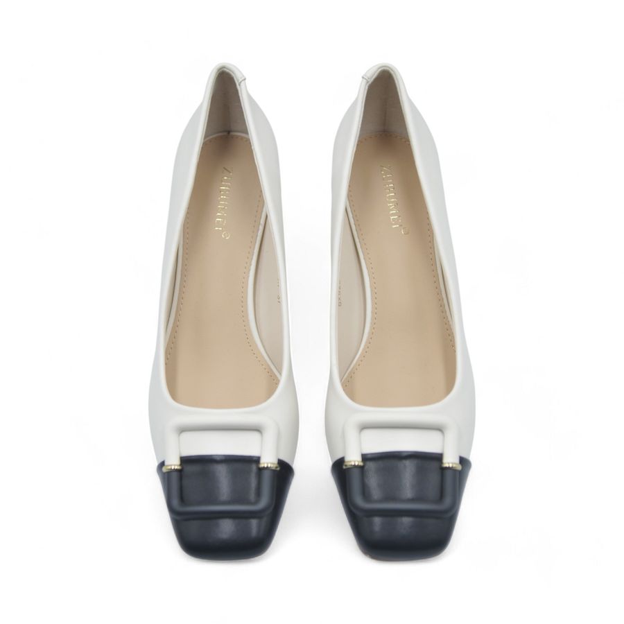 Giày Cao Gót Nữ TGG SX5299-A7 Màu Trắng Da Trơn Size 36