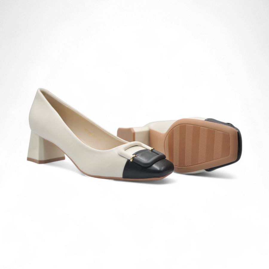 Giày Cao Gót Nữ TGG SX5299-A7 Màu Trắng Da Trơn Size 36