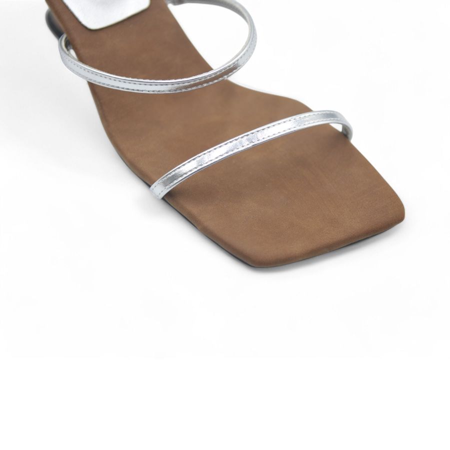 Giày Cao Gót Nữ TGG UN6808-1 Màu Bạc Da Mềm Size 38