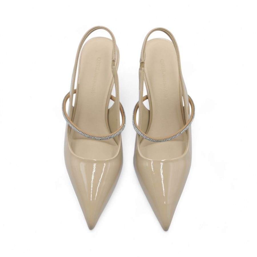 Giày Cao Gót Nữ TGG W5326 Màu Nude Da Bóng Size 36