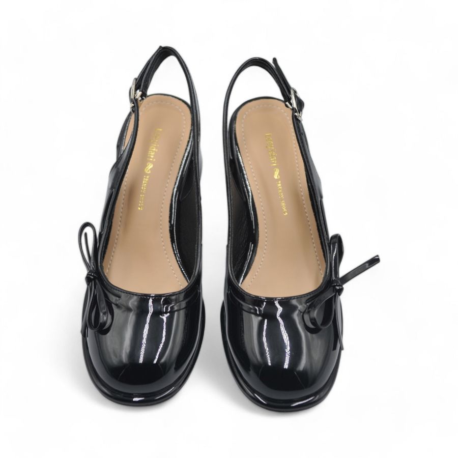 Giày Hở Gót Nữ TGG 163-8 Đính Nơ Màu Đen Size 36