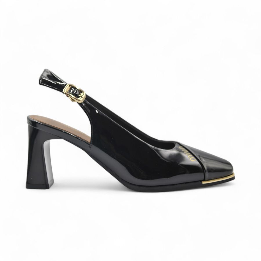 Giày Hở Gót Nữ TGG 2503-8 Màu Đen Da Bóng Size 36