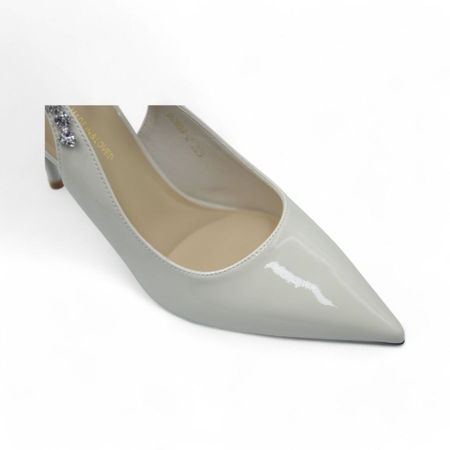 Giày Hở Gót Nữ TGG D2888-2 Màu Trắng Đính Đá Size 38