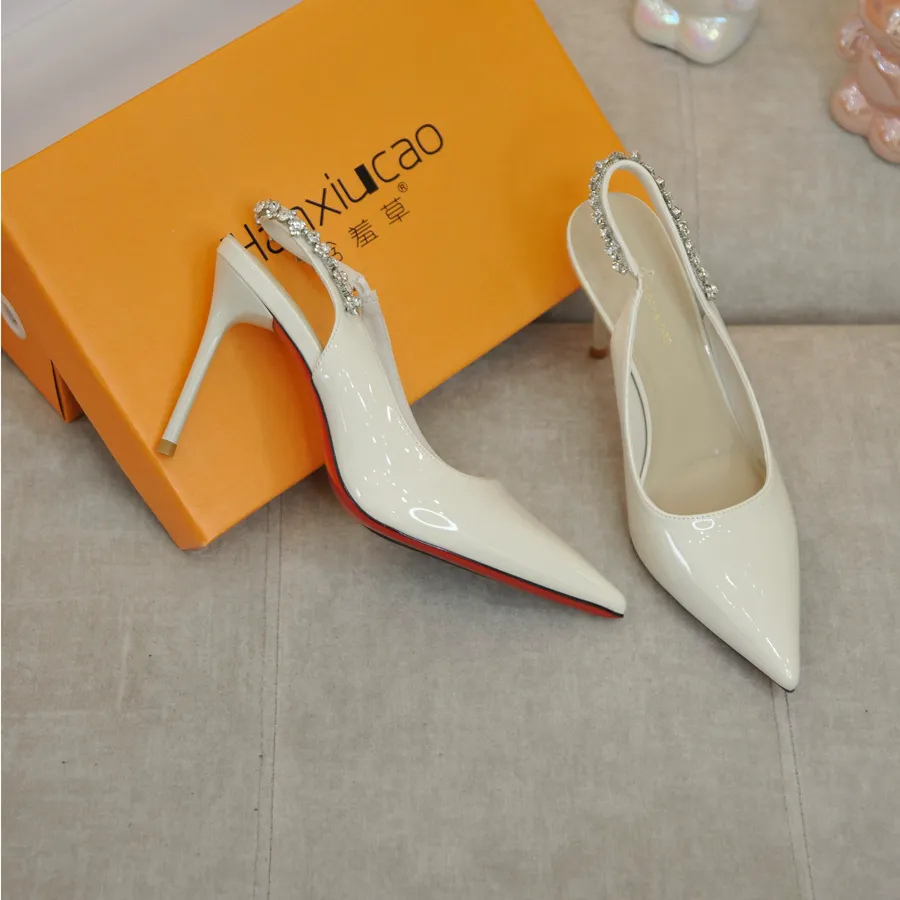 Giày Hở Gót Nữ TGG D2888-2 Màu Trắng Đính Đá Size 38