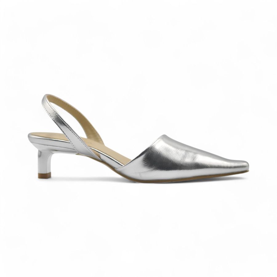 Giày Hở Gót Nữ TGG St1368 Màu Bạc Da Mềm Size 38