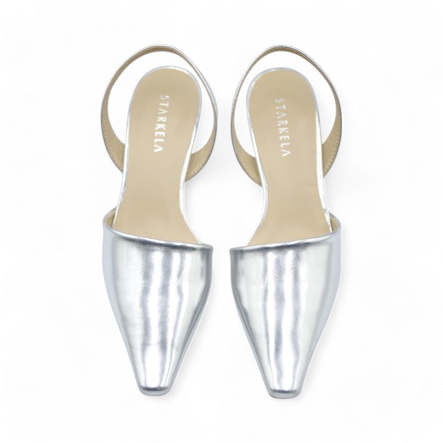 Giày Hở Gót Nữ TGG St1368 Màu Bạc Da Mềm Size 38
