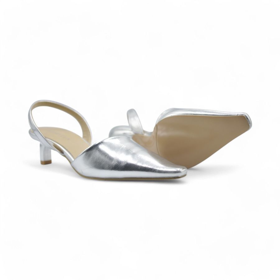 Giày Hở Gót Nữ TGG St1368 Màu Bạc Da Mềm Size 38