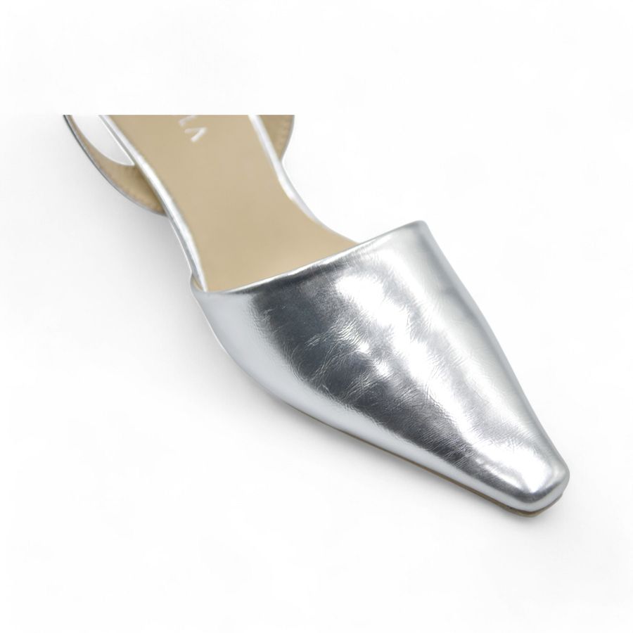 Giày Hở Gót Nữ TGG St1368 Màu Bạc Da Mềm Size 39