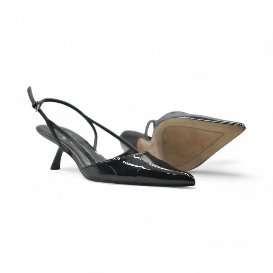 Giày Hở Gót Nữ TGG ST1679 Màu Đen Da Trơn Size 37