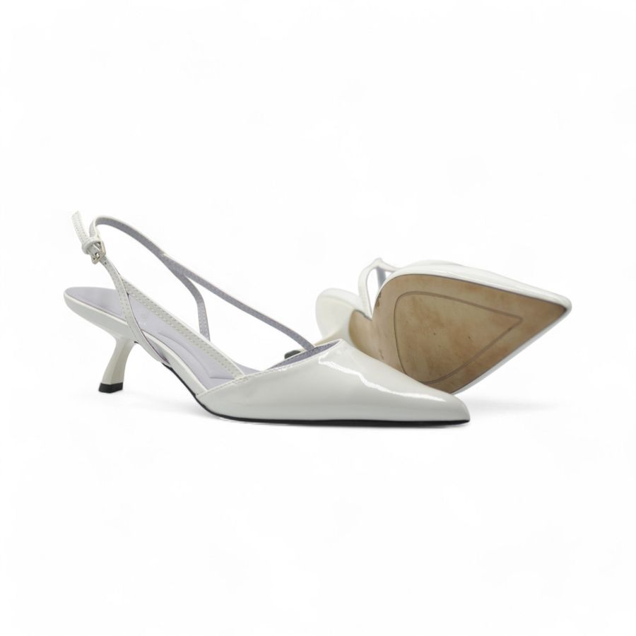 Giày Hở Gót Nữ TGG ST1679 Màu Trắng Da Trơn Size 37