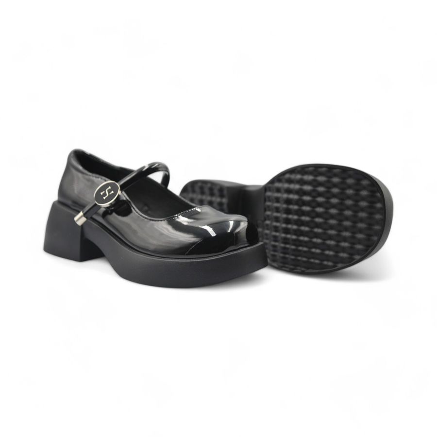 Giày Lolita Nữ TGG A88-11 Màu Đen Da Bóng Size 38