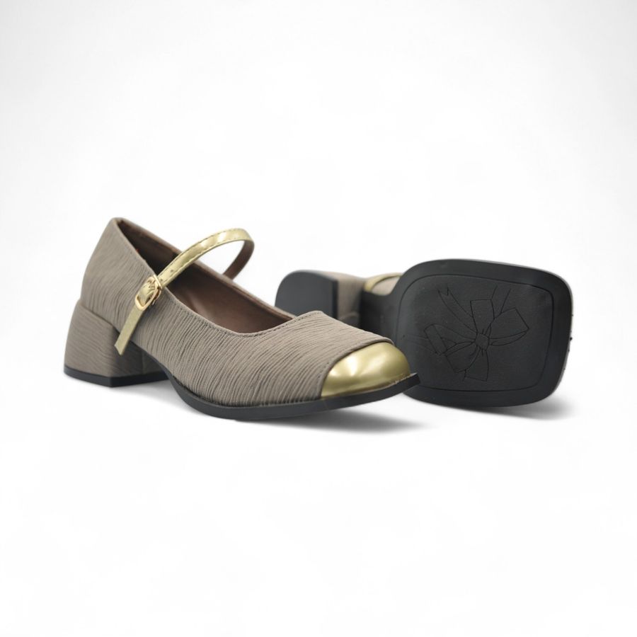 Giày Mary Jane Nữ TGG D1704 Màu Nâu Da Mềm Size 35