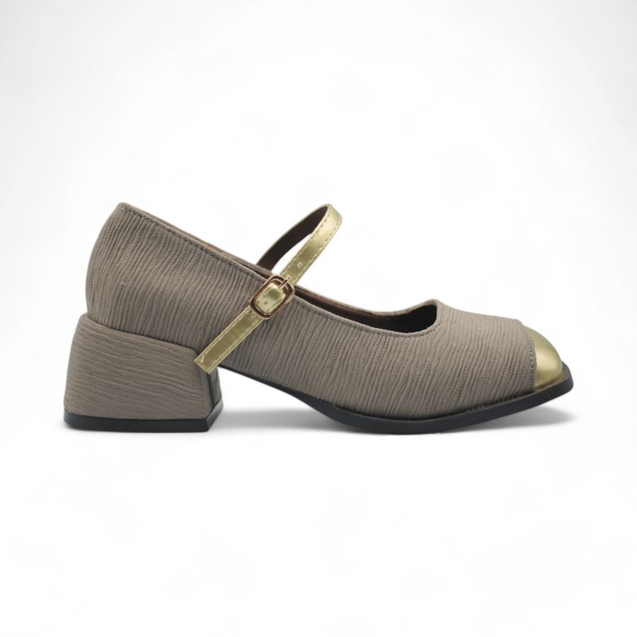 Giày Mary Jane Nữ TGG D1704 Màu Nâu Da Mềm Size 35