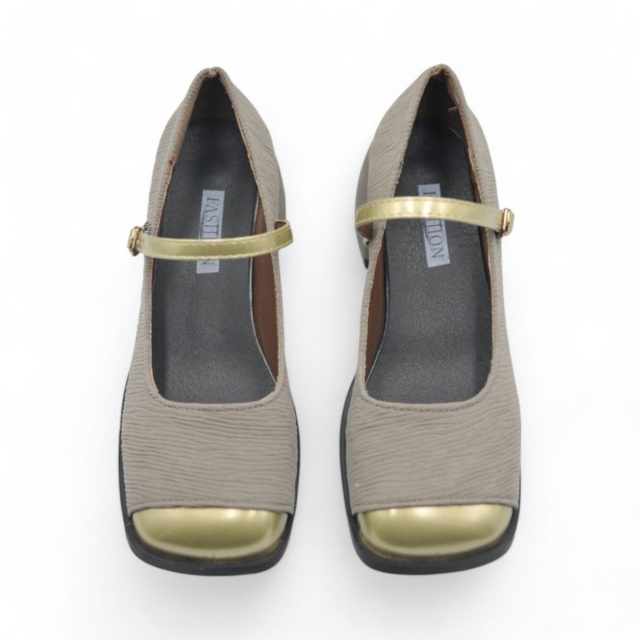 Giày Mary Jane Nữ TGG D1704 Màu Nâu Da Mềm Size 35