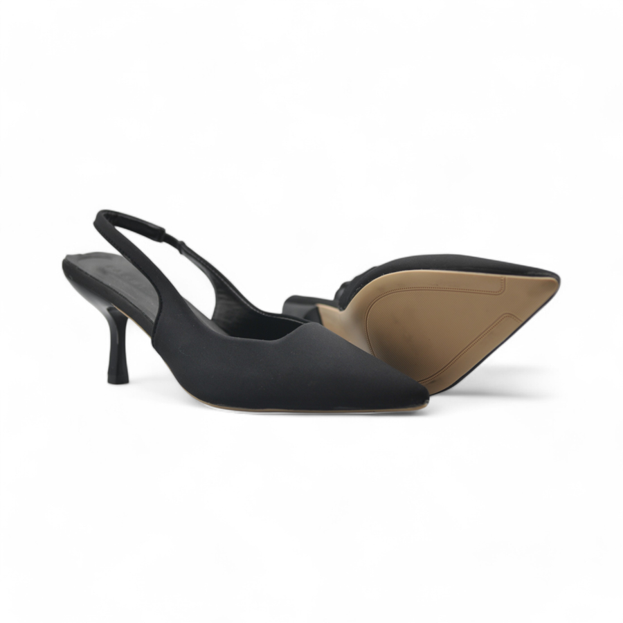 Giày Slingback Nữ TGG 116 Màu Đen Da Lì Size 40