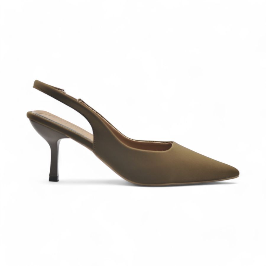 Giày Slingback Nữ TGG 116 Màu Xanh Rêu Da Lì Size 35
