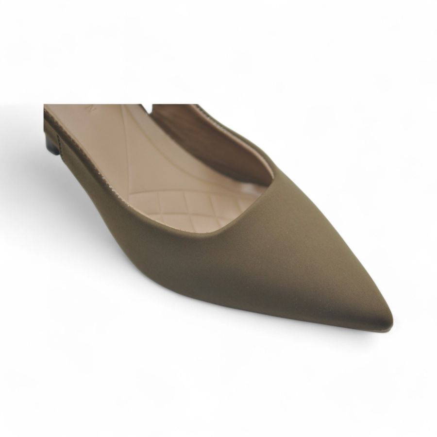 Giày Slingback Nữ TGG 116 Màu Xanh Rêu Da Lì Size 35