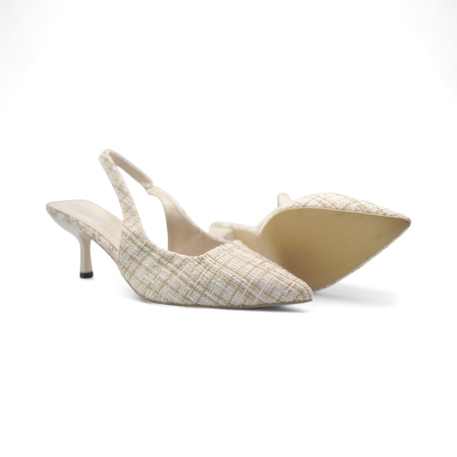 Giày Slingback Nữ TGG 1855 Màu Be Vải Mềm Size 40