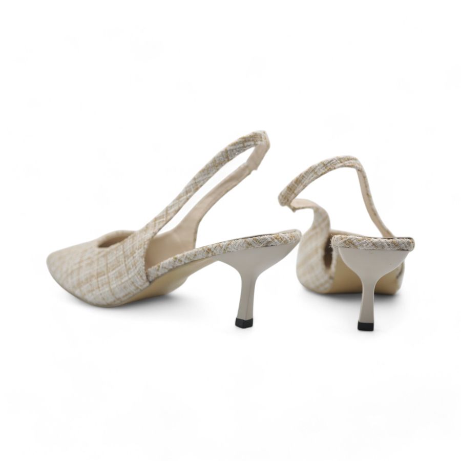 Giày Slingback Nữ TGG 1855 Màu Be Vải Mềm Size 40