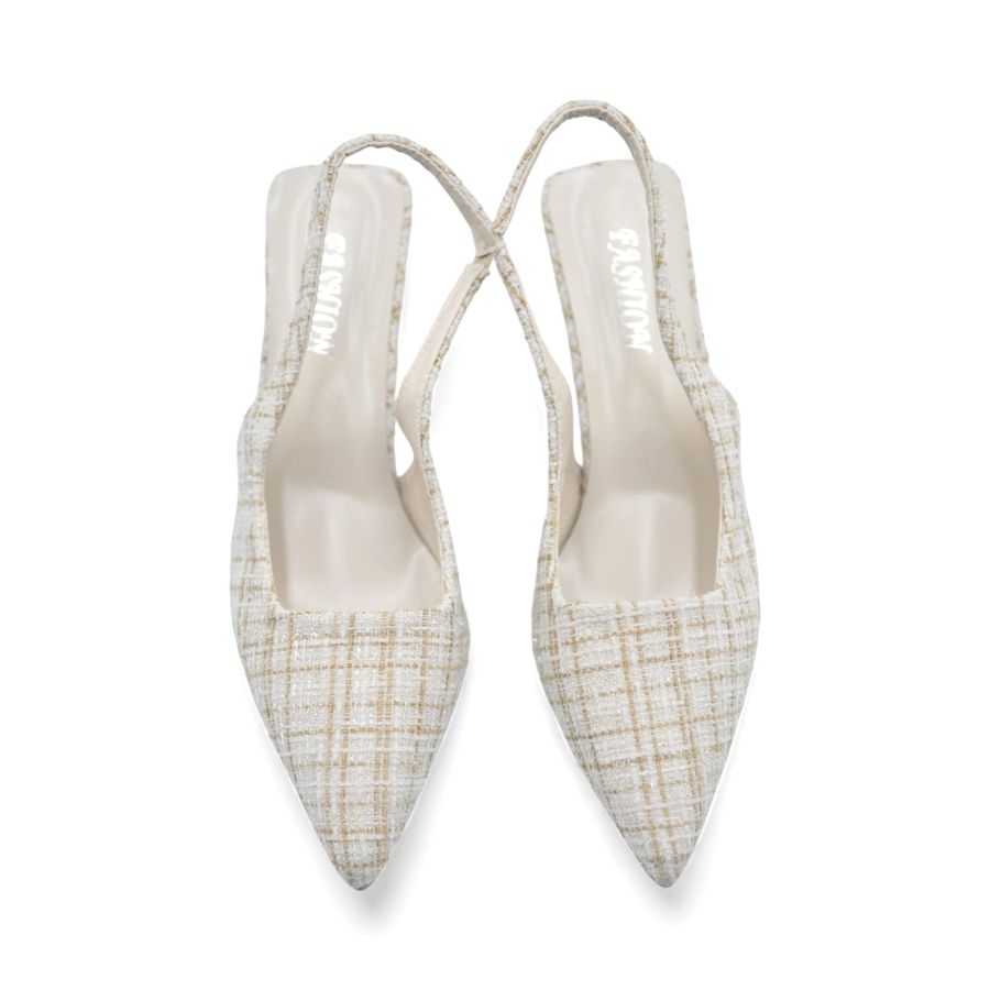 Giày Slingback Nữ TGG 1855 Màu Be Vải Mềm Size 40