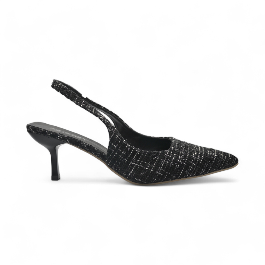 Giày Slingback Nữ TGG 1855 Màu Đen Vải Mềm Size 39