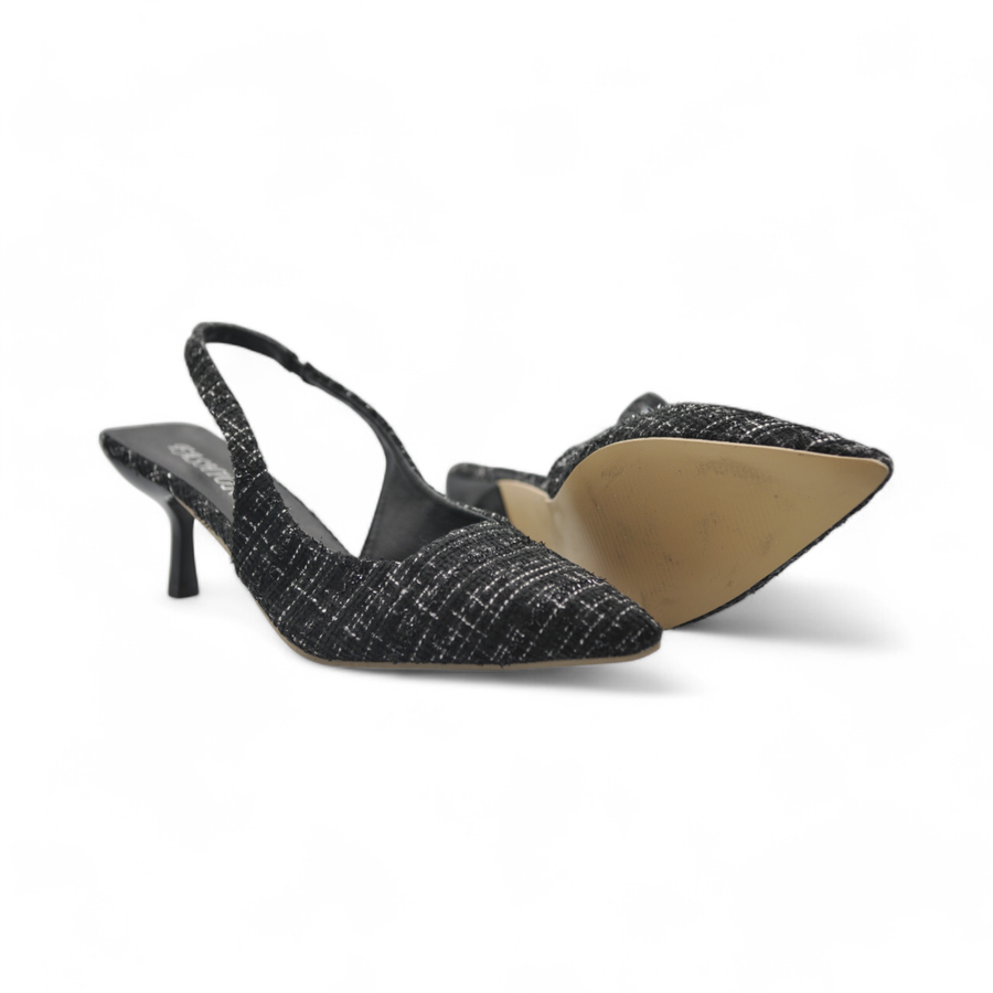 Giày Slingback Nữ TGG 1855 Màu Đen Vải Mềm Size 39