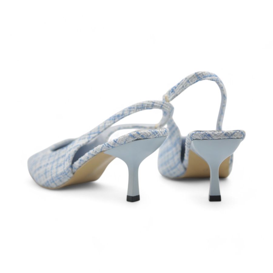 Giày Slingback Nữ TGG 1855 Màu Xanh Vải Mềm Size 36