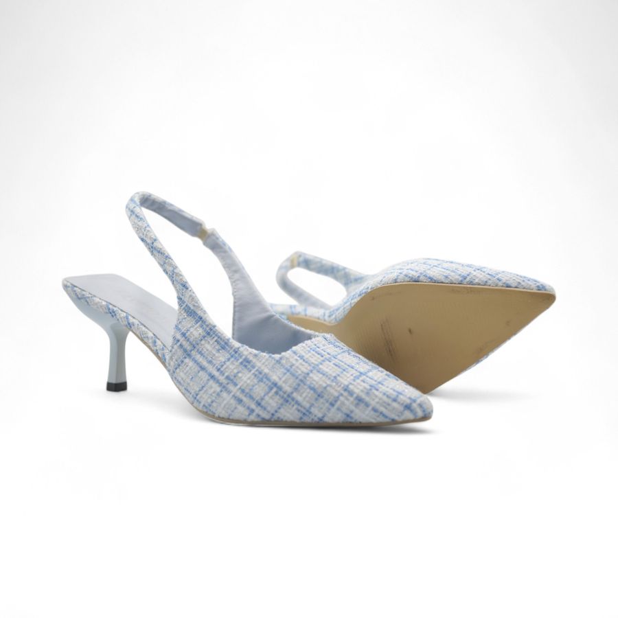 Giày Slingback Nữ TGG 1855 Màu Xanh Vải Mềm Size 36
