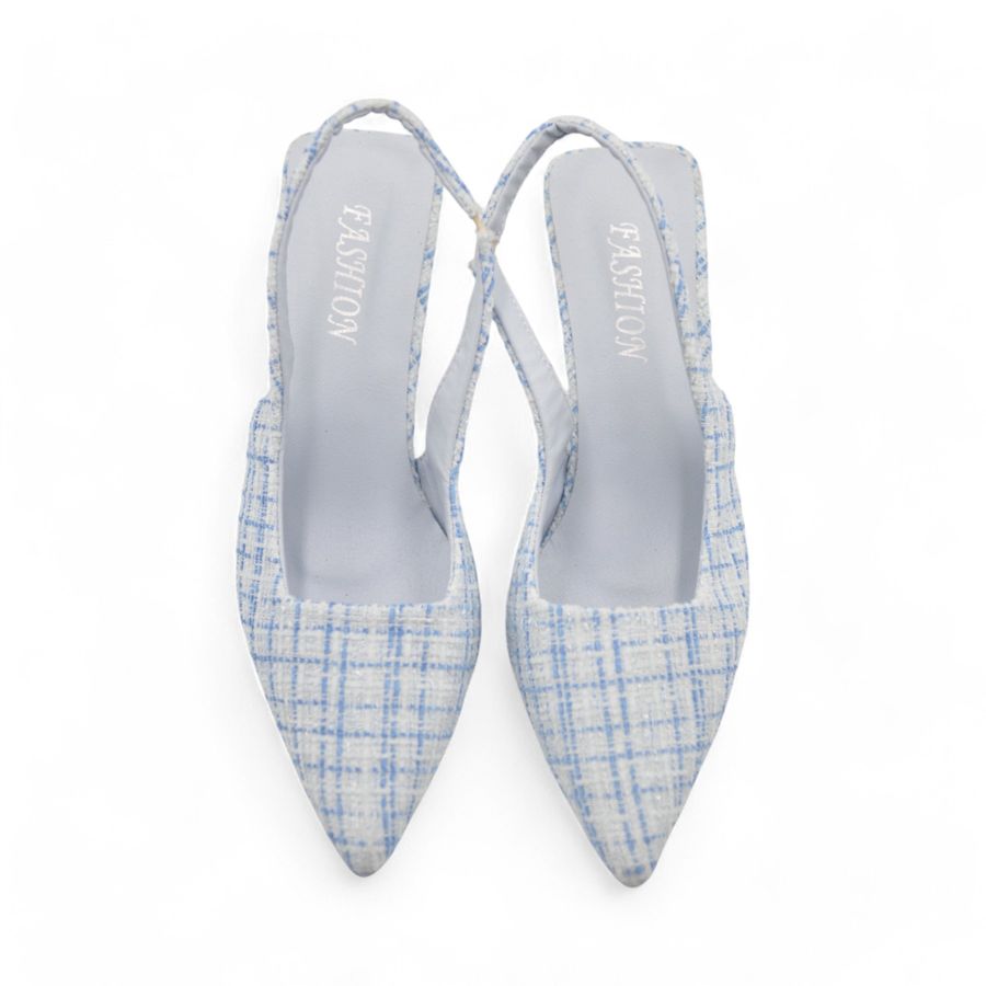 Giày Slingback Nữ TGG 1855 Màu Xanh Vải Mềm Size 36