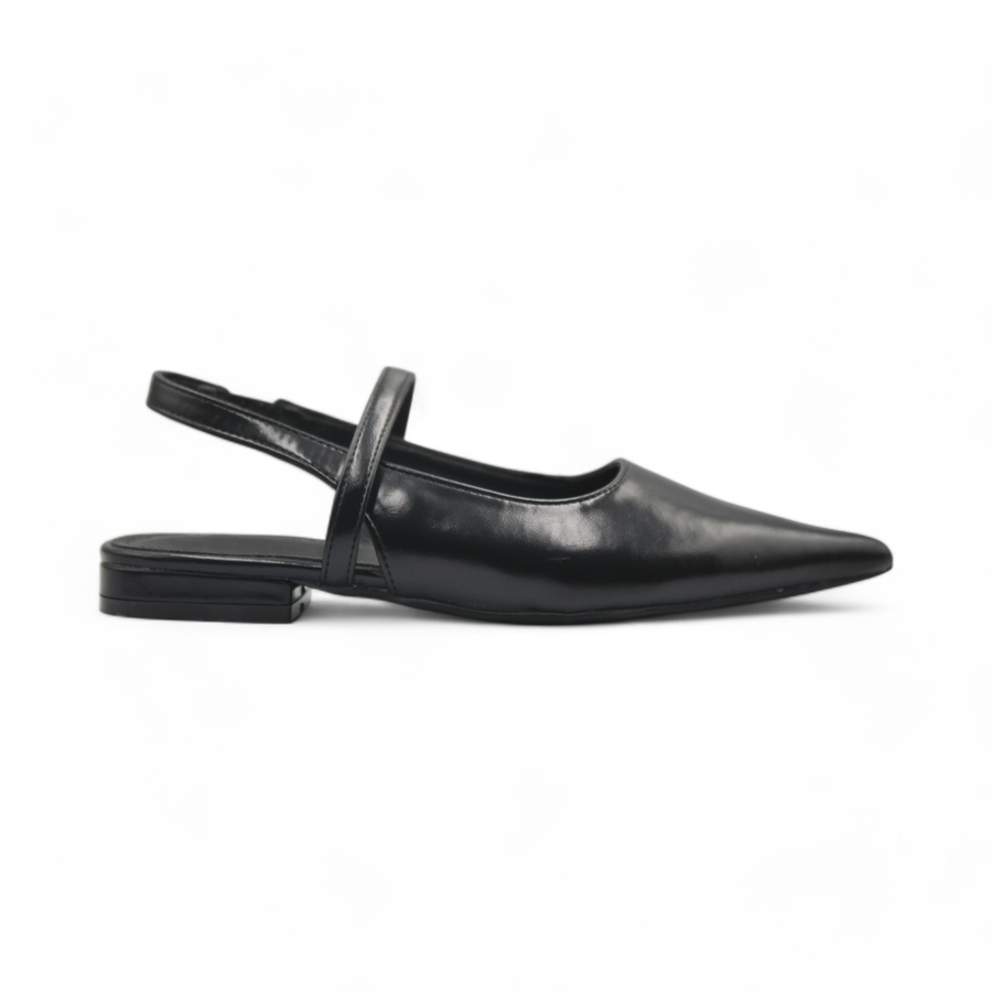 Giày Slingback Nữ TGG 8182-2 Màu Đen Da Trơn Size 39