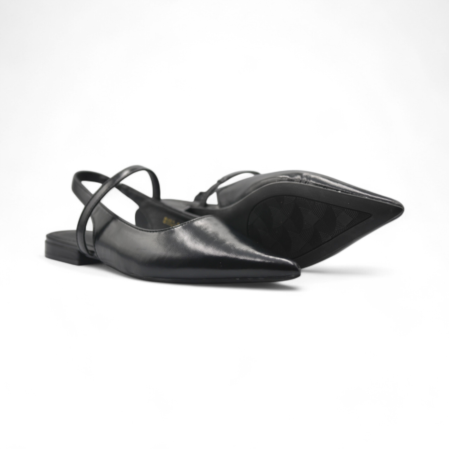 Giày Slingback Nữ TGG 8182-2 Màu Đen Da Trơn Size 39