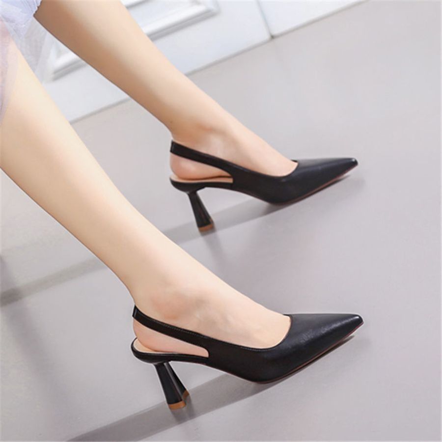 Giày Slingback Nữ TGG D1703 Màu Đen Da Pu Size 37