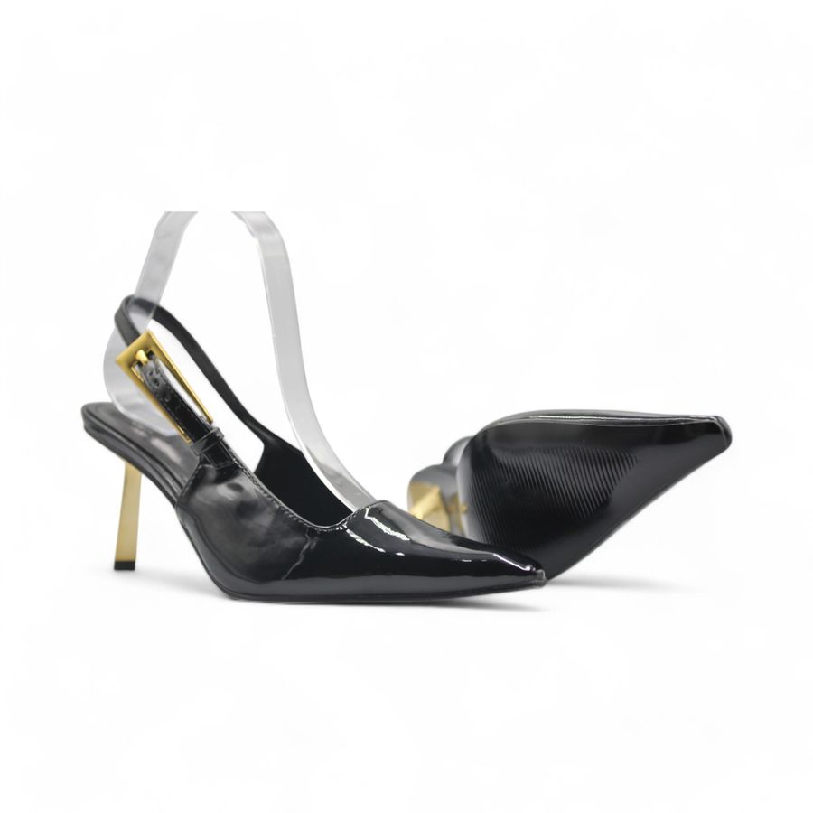 Giày Slingback Nữ TGG M8988-1 Màu Đen Da Mềm Size 39