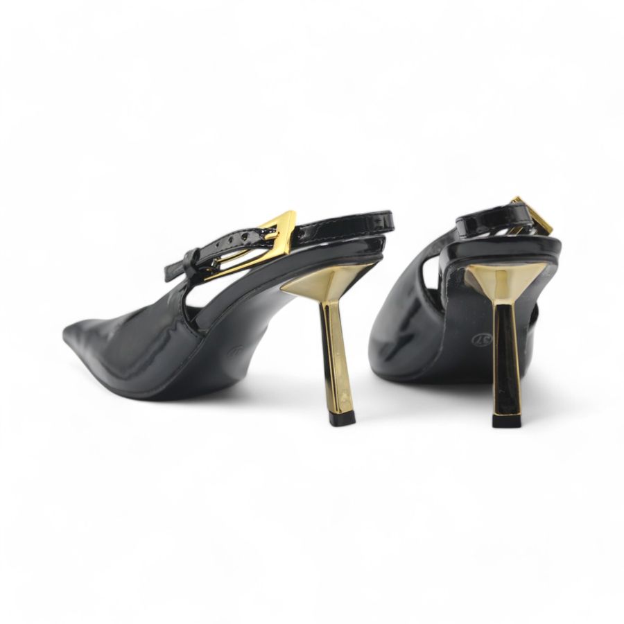 Giày Slingback Nữ TGG M8988-1 Màu Đen Da Mềm Size 39