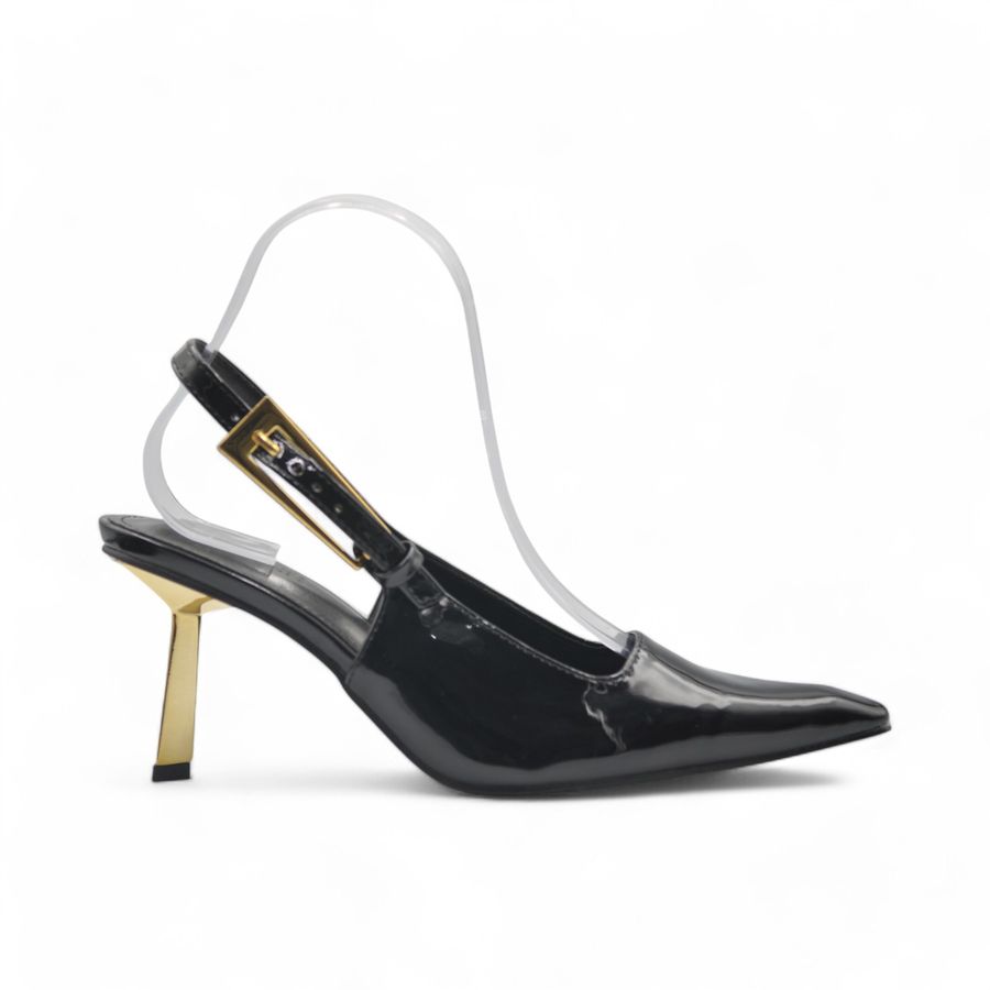 Giày Slingback Nữ TGG M8988-1 Màu Đen Da Mềm Size 39